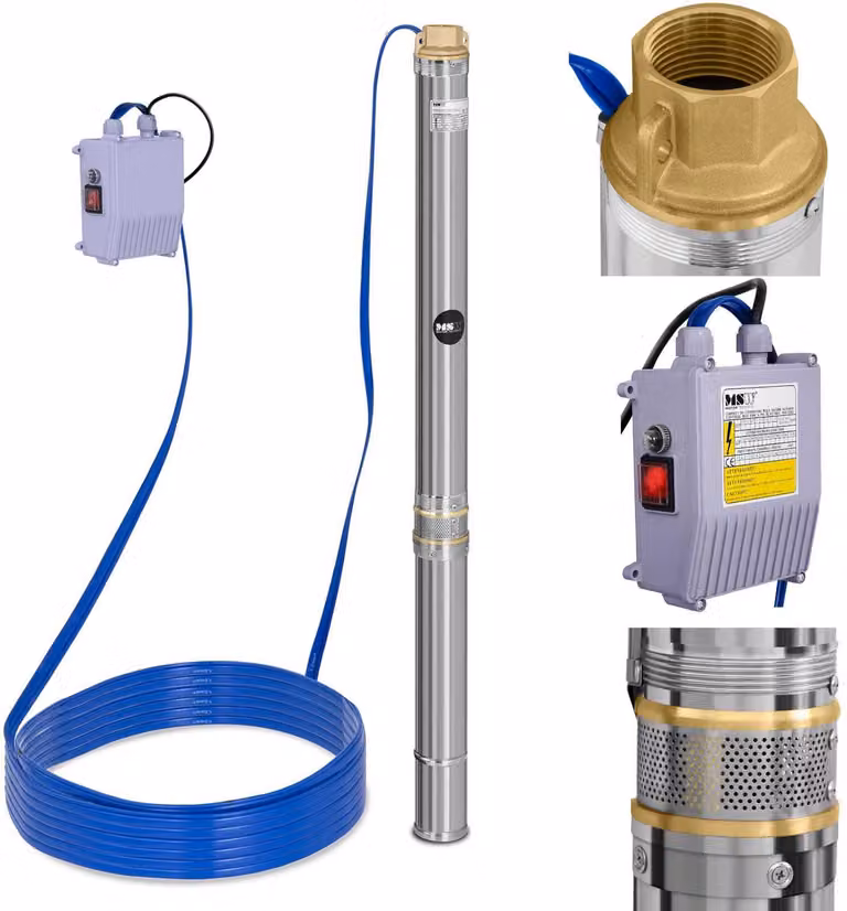Pompa per fontana Expondo hillvert - 70 mm / 2,75'' - 3800 l/h - 550 W - cavo da 20 m / prevalenza 60 m - acciaio inossidabile
