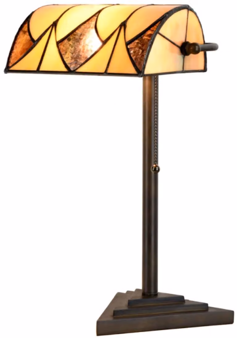 Casa Padrino lampada da tavolo Tiffany nero/giallo 22 x 14,5 x h. 42 cm - lampada da tavolo
