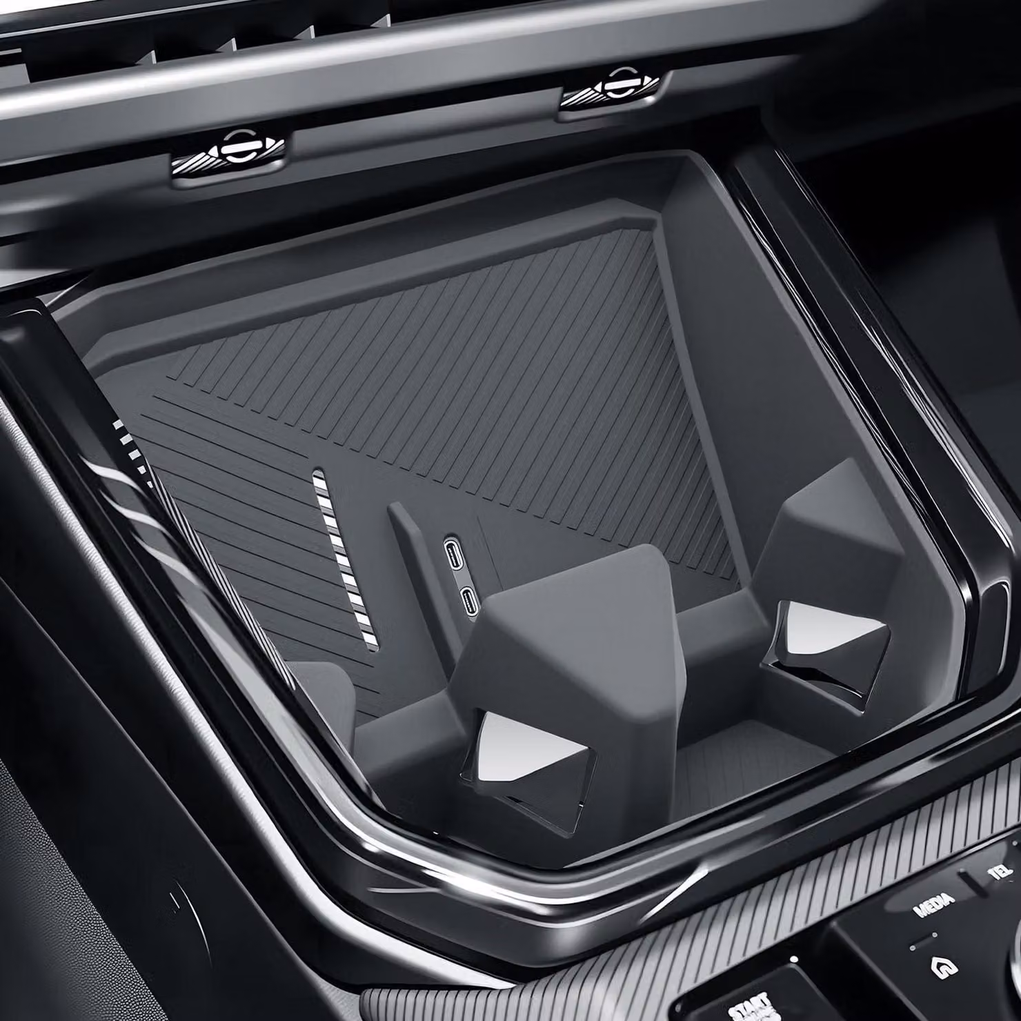 Portabicchieri e organizer per la console centrale, compatibili con BMW X3 G45, modelli 2025 e 2026, realizzati in plastica ABS