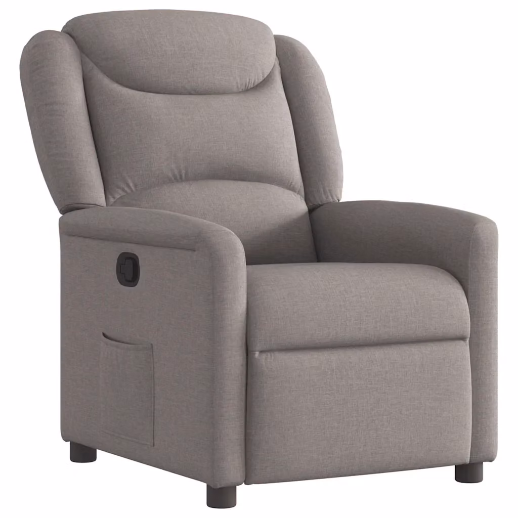 Poltrona Reclinabile Relax vidaXL in Tessuto Beige e Grigio con Braccioli e Reclinazione Manuale – 2