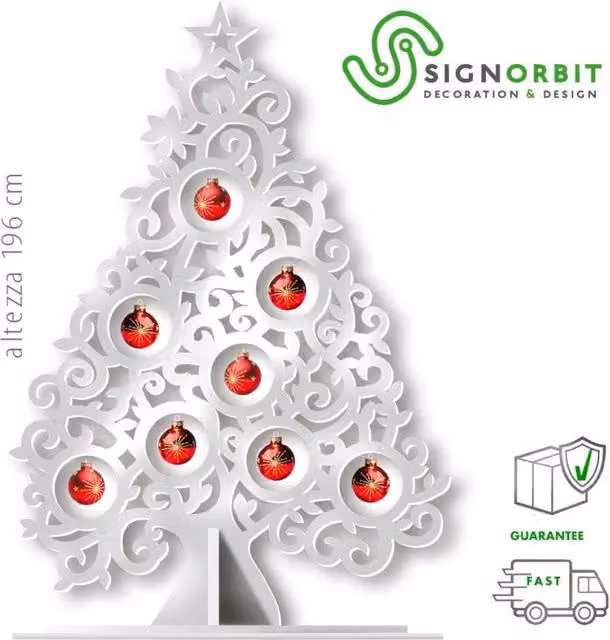 Albero di Natale sagomato in PVC altezza 196cm Misura: 135x196 cm
