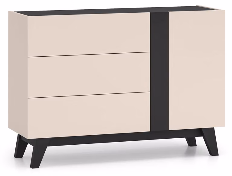 Cassettiera Freshion nero cashmere Larghezza selezionabile,120cm