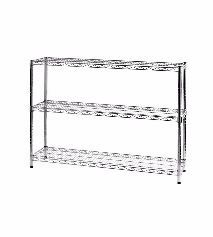 Scaffale metallico Archimede Serena Group con 3 ripiani regolabili argento L 121 x P 36 x H 90 cm