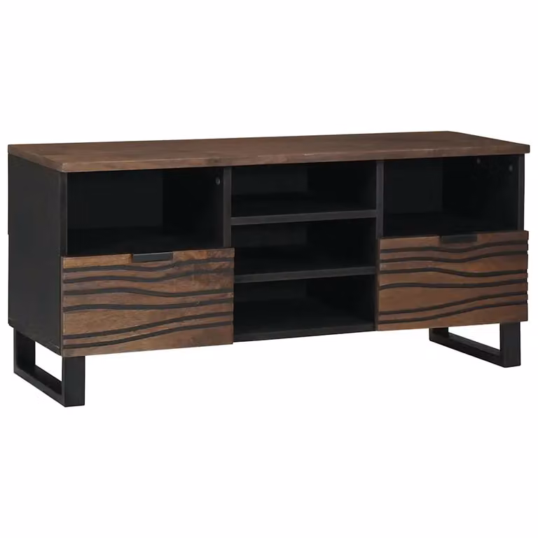 Unità TV moderna vidaXL in legno color noce, L 100 x P 33 x H 46 cm