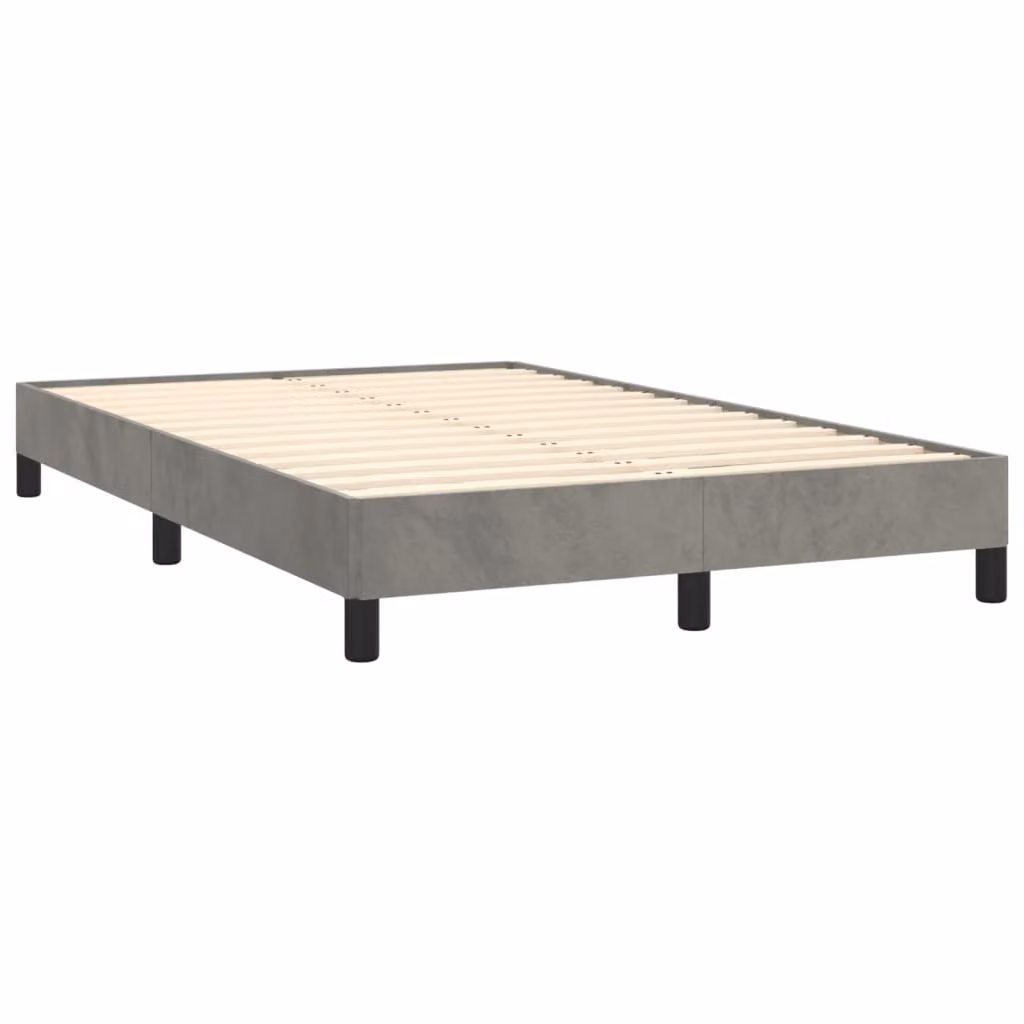 Giroletto senza Materasso Grigio Chiaro 120x190 cm Velluto