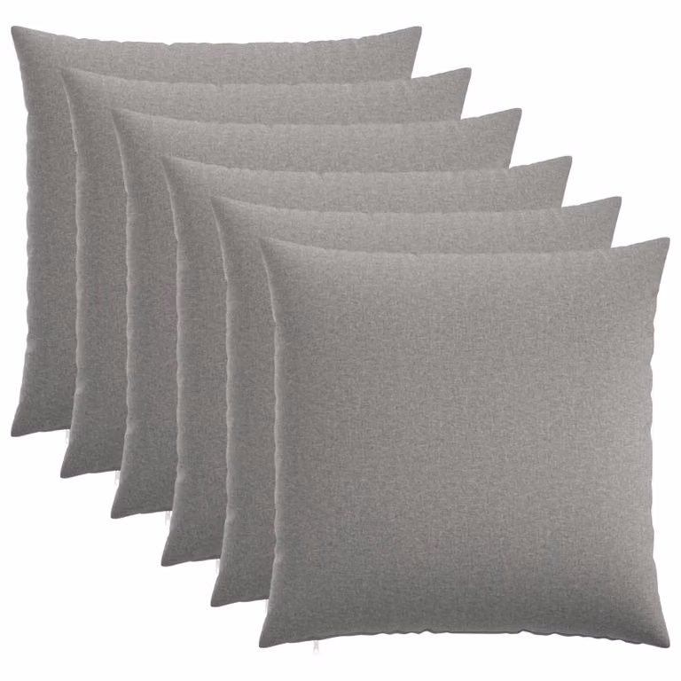 Set di 6 federe vidaXL HEERLEN Grigio Nuvola, tessuto in poliestere, 70 x 70 cm