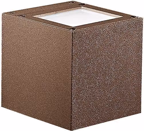 Silver Applique LED 9W Biemissione Quadrata Marrone 3000K 60° IP65 - Rossini Group | Illuminazione da Parete per Esterni di Design