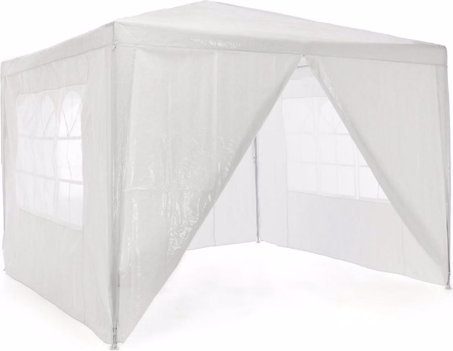 Gazebo VCM | dimensioni circa 3x3 m | telone PE idrorepellente 110g / m² | tenda per feste | tenda da giardino con 4 pannelli laterali | bianco