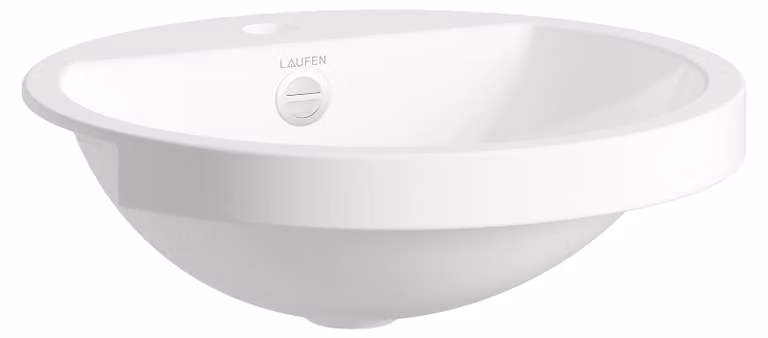 LAUFEN FORM lavabo semi-encastré, rond, 1 trou pour robinet, avec trop-plein, 450x450x163mm, blanc brillant, H516FM50001041, H516FM50001041