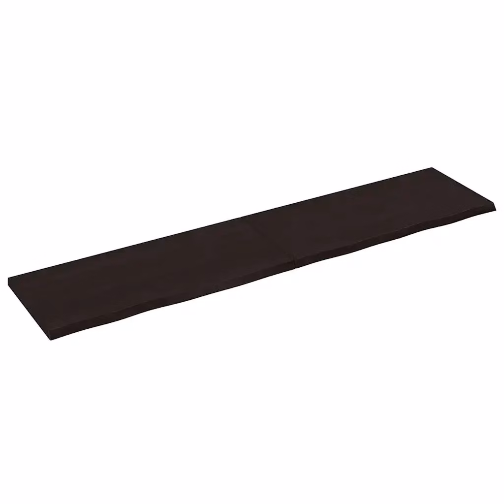 Ripiano a parete in rovere massello rustico marrone scuro vidaXL L: 220 cm, P: 50 cm, H: 2-4 cm – 2