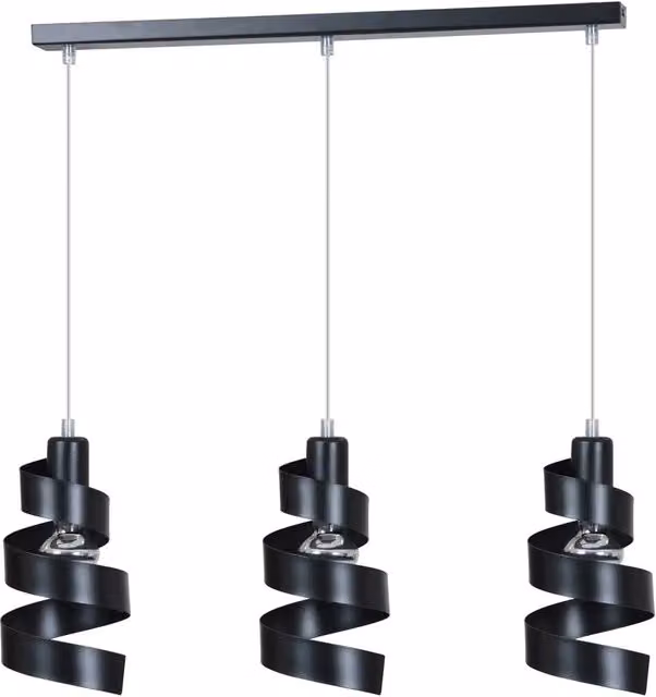 Lampadario da soffitto moderno Luceart-Classic con 3 luci in acciaio inossidabile nero