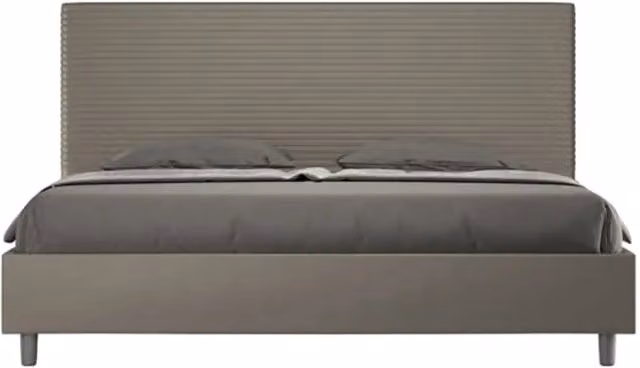 Letto contenitore imbottito Ityhome in similpelle color marrone L: 180 cm, P: 210 cm, H: 230 cm