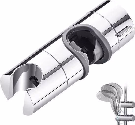 Supporto regolabile per soffione doccia, argento, 18-25 mm, cromato