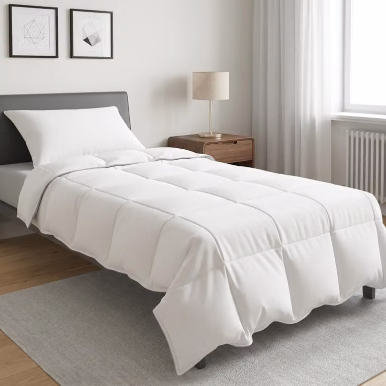 Set di duvet e cuscino da letto 2 pezzi vidaXL in fibra di bambù bianco per adulti