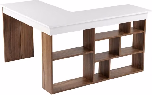 scrivania in legno "Vesper" 130 x 120 x 72 cm - Noce