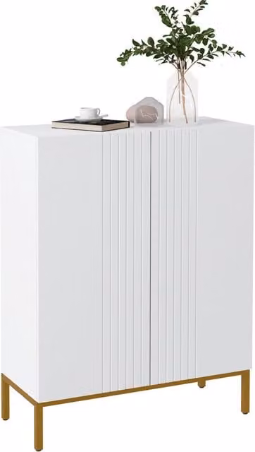 Scarpiera XYLO con ante soft close e ripiani regolabili, bianco opaco, L: 95 cm, H: 31,5 cm, P: 31,5 cm