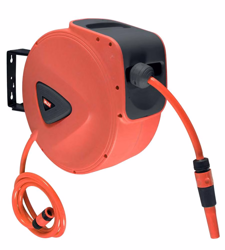 Valex Avvolgitubo Acqua Autorientrante 20m Rosso PVC Anti-UV e Anti-Alga