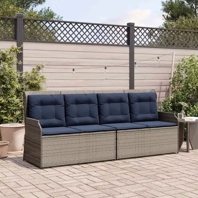 Panchina da giardino Grigio polyrattan 3394456