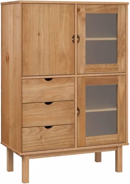 Credenza | Madia | Buffet da pranzo | Armadio da pranzo OTTA 85x43x125 cm in Legno Massello di Pino