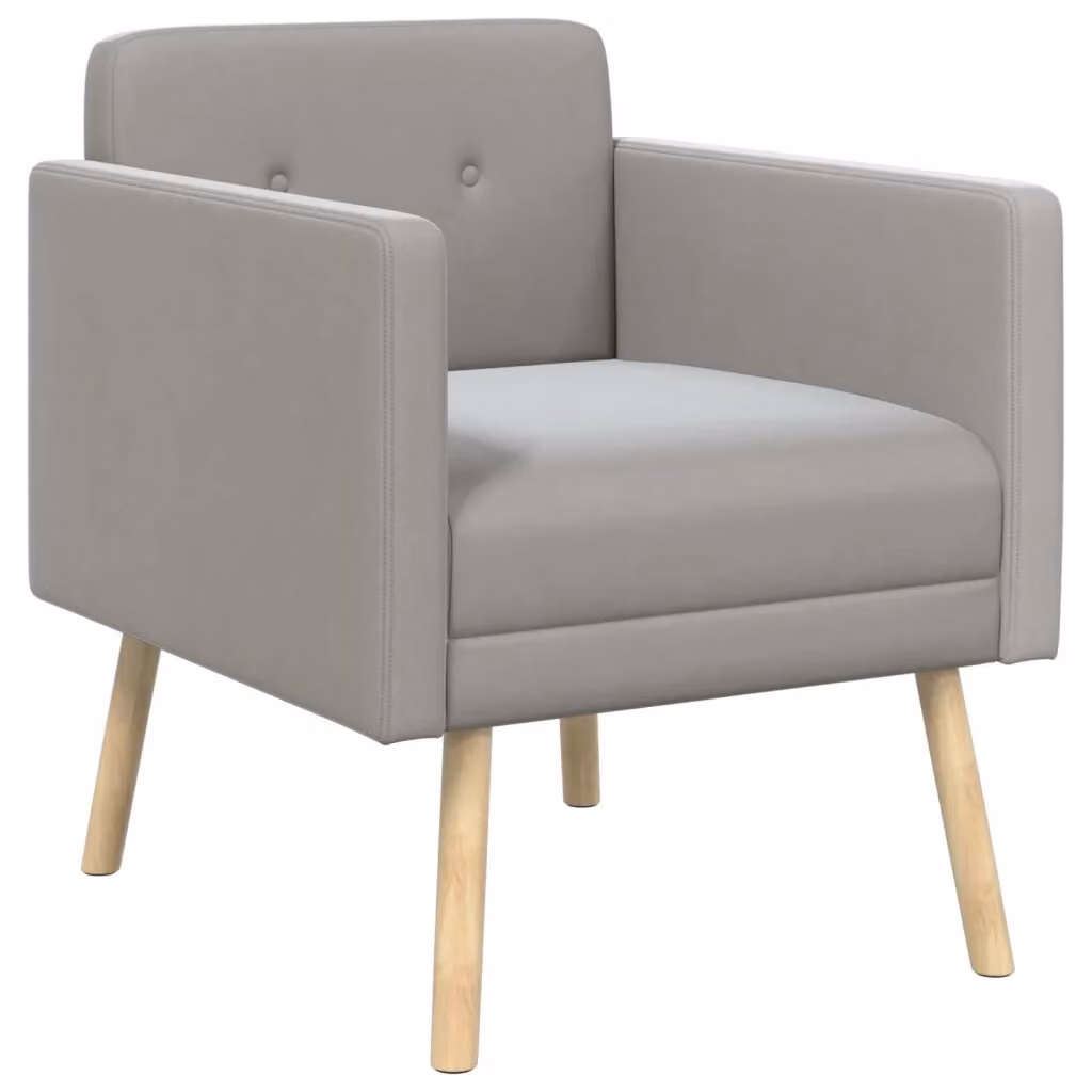 Poltrona moderna vidaXL in velluto grigio con braccioli e struttura in legno – 2