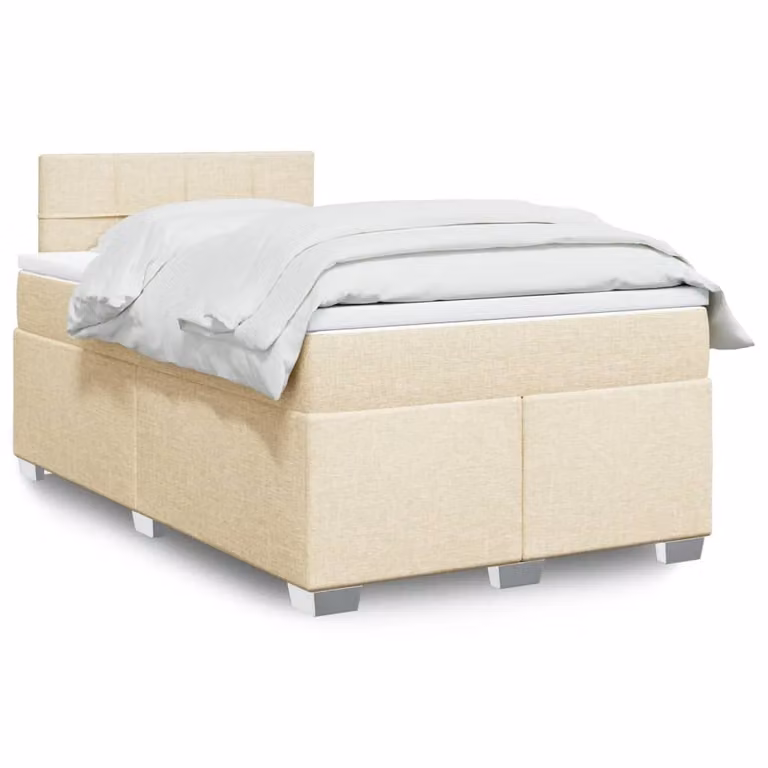 Maison Exclusive - Letto boxspring con materasso Crema 120x200 cm Tessuto