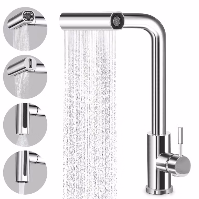 Rubinetti da cucina a cascata con funzione estraibile