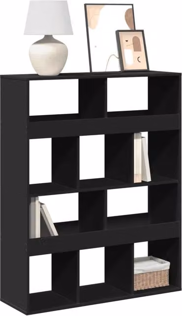 Libreria Scaffale Design Mania Nera in Legno e MDF per Soggiorno L: 100 cm, P: 33 cm, H: 125,5 cm – 1