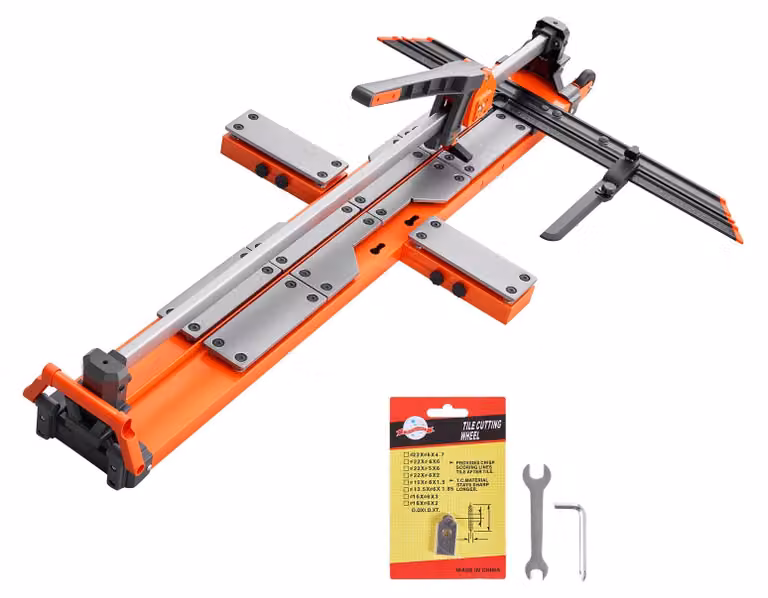 Tagliapiastrelle da 120 cm - Macchina per tagliare piastrelle - Base ammortizzata - Supporto angolare regolabile - Disco da taglio in carburo di tungsteno - Guida di precisione - Adatta per piastrelle in Vetroceramica