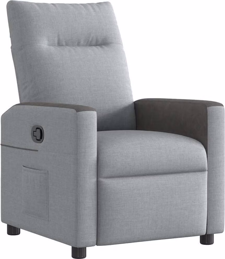 Poltrona Reclinabile in Tessuto Grigio Chiaro