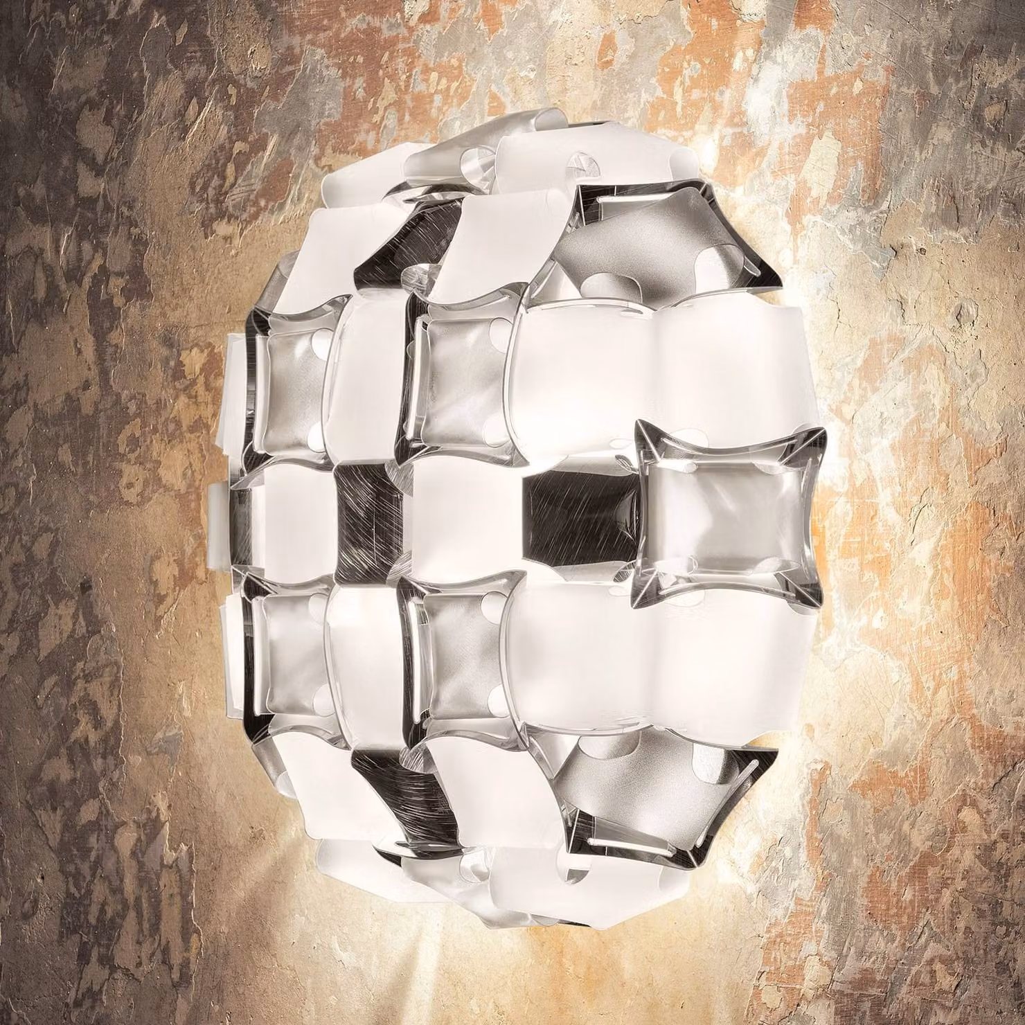 Slamp Applique da parete di design Mida, dimmerabile, Alluminio / Grigio / Zincato, Soggiorno / Sala da pranzo, Plastica, Design, Applique