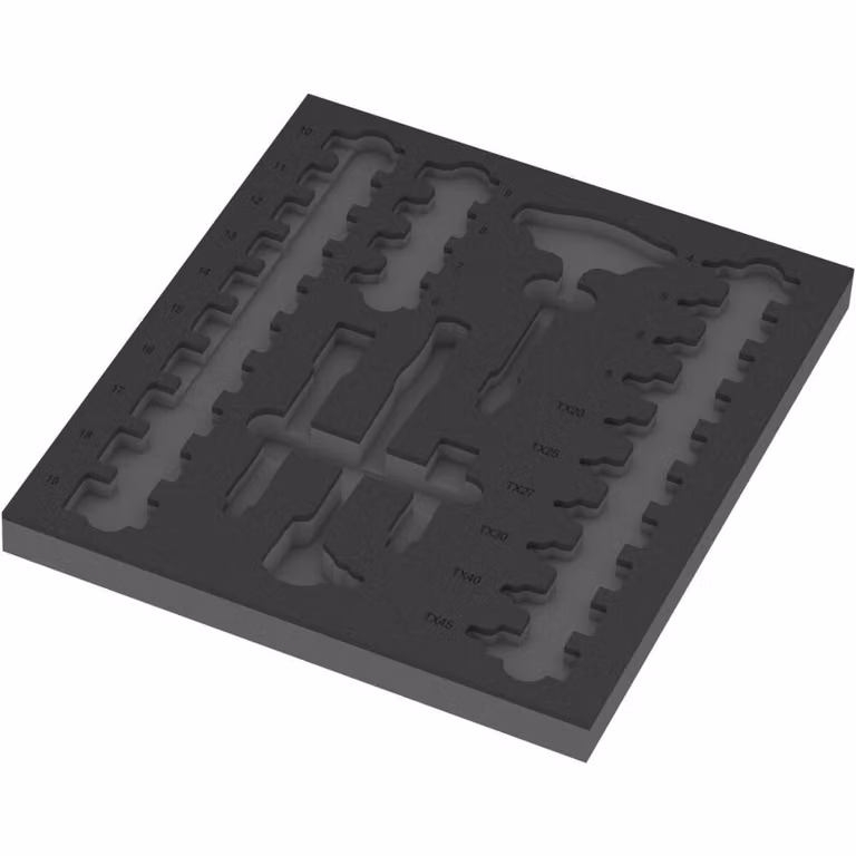 9826 Inserto in schiuma per set di chiavi a cricchetto 8007 B Zyklop VDE da 1 3/8", vuoto