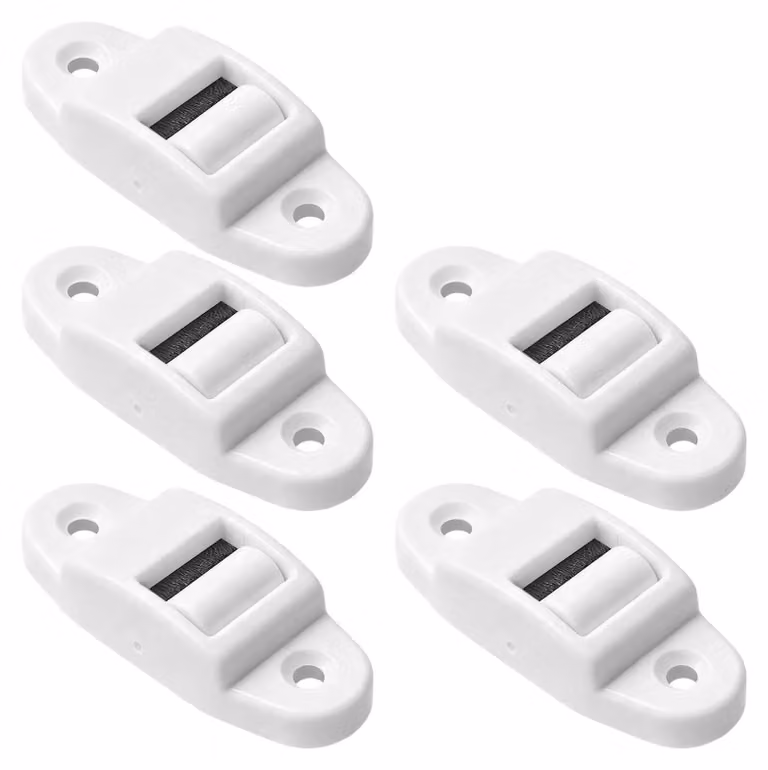 Guide per avvolgitori di tende da interni, diametro 14 mm, colore bianco, confezione da 5 pezzi, con guarnizione in spazzole, per cinghie di avvolgimento tende