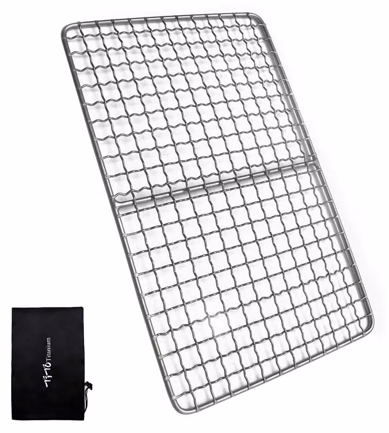 Griglia antiaderente portatile - 17x27 cm, ideale per barbecue a carbone