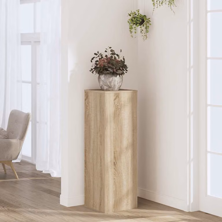 Supporto per piante vidaXL in legno multistrato color rovere, moderno, L/P/H: 33 x 33 x 100 cm