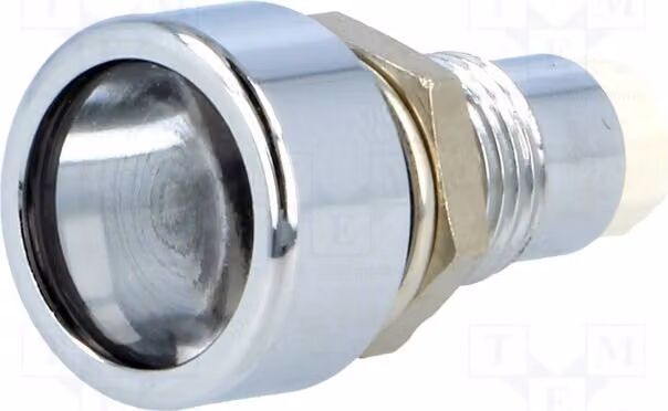 1 portalampada per LED da 5 mm, grado di protezione IP67, modello SML1 089, con struttura convessa in metallo