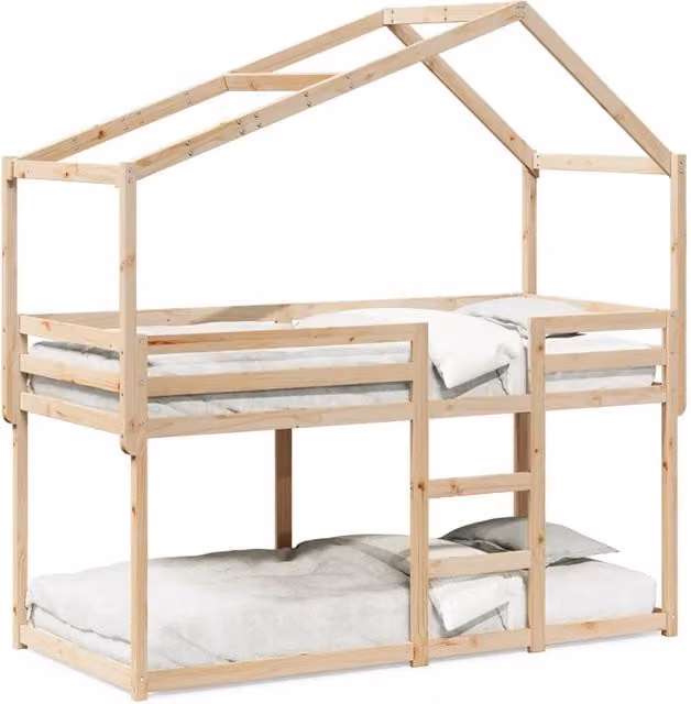 Letto singolo | Letto per adulti | Letto a Castello senza Materasso 90x200cm Massello Pino