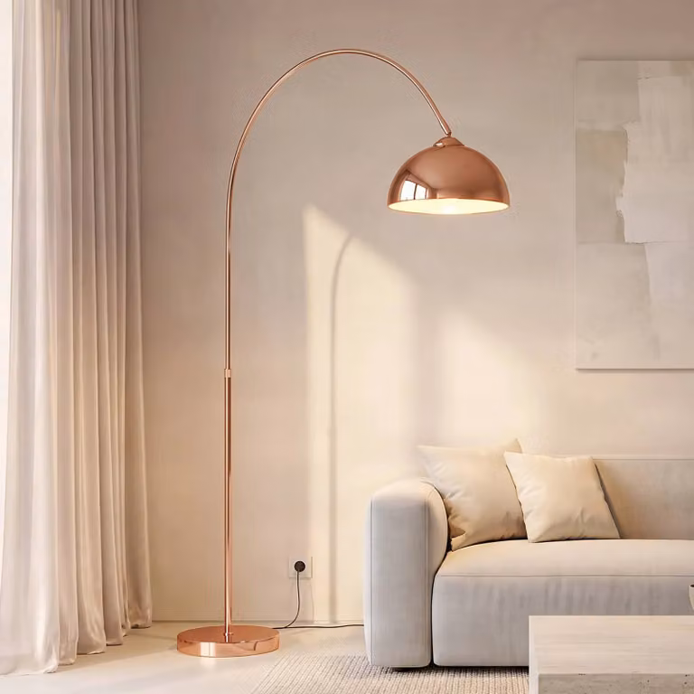 Lampada ad arco Lennart Lindby, Rame, Soggiorno / Sala da pranzo, Metallo, Moderno, Lampada da terra