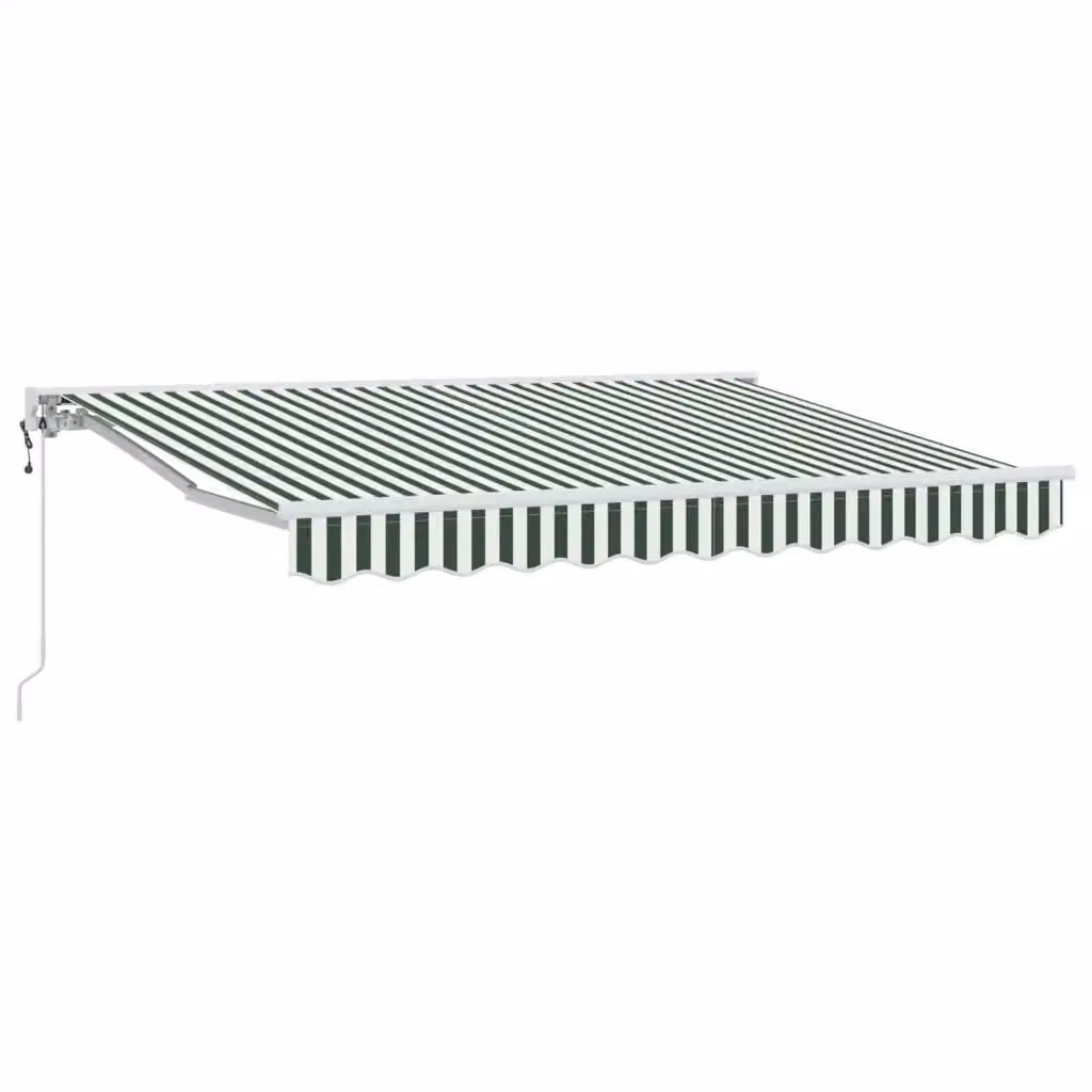 Tettuccio elettrico retrattile vidaXL verde e bianco con telecomando, L 3,5 m x P 2,5 m – 2