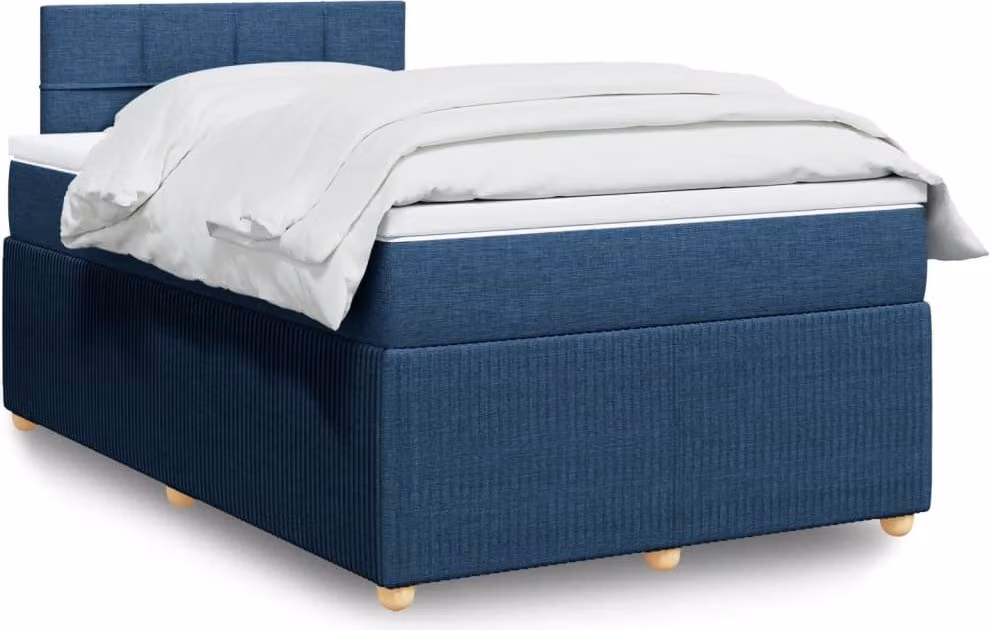 Maison Exclusive - Giroletto a Molle con Materasso Blu 120x190 cm in Tessuto