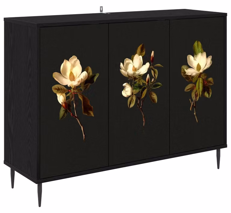 Mobile contenitore BREMEN, finitura effetto legno noce, dimensioni 102 x 33 x 76 cm