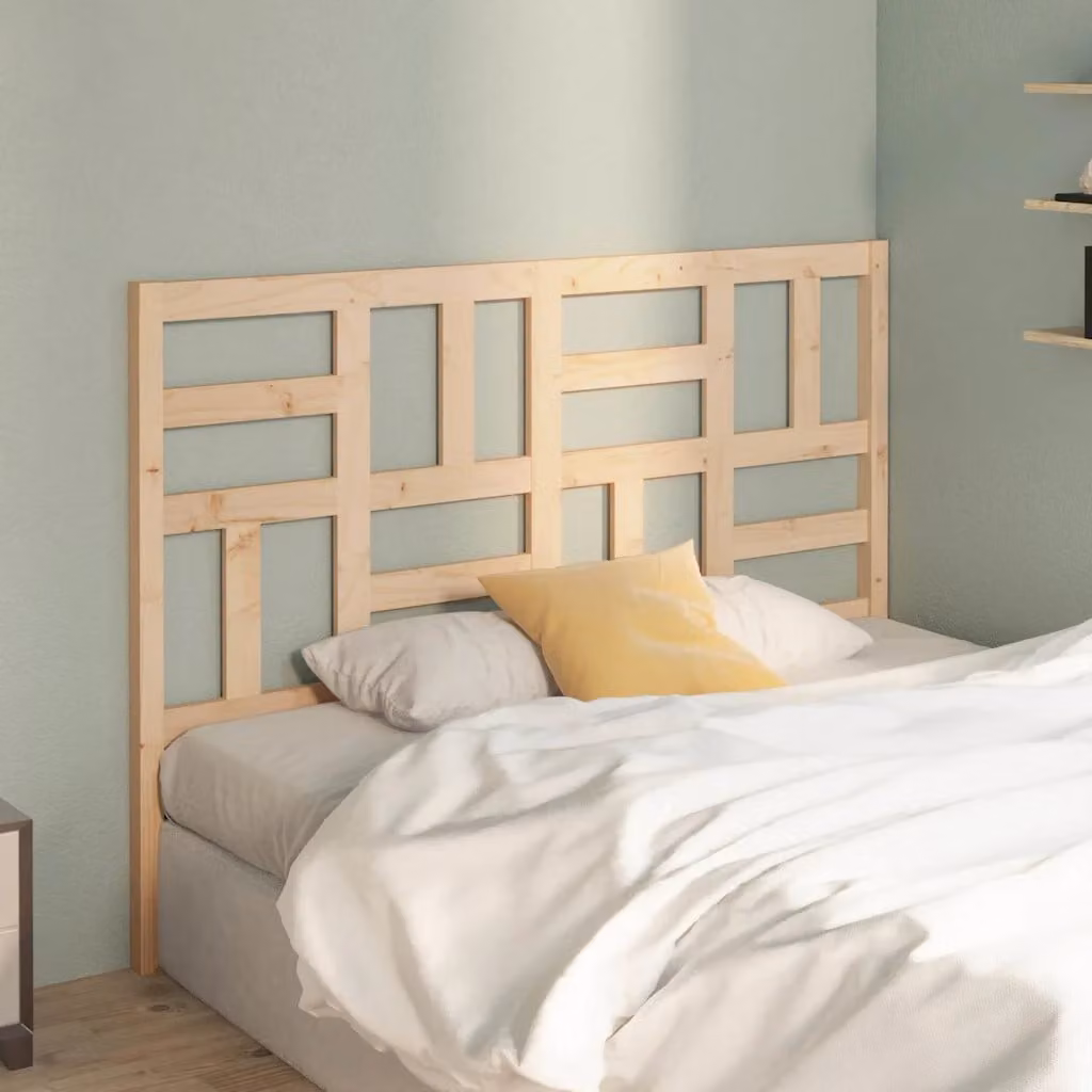 Testiera per Letto vidaXL in Legno Massello di Pino, Colore Marrone/Beige, L: 146 cm, P: 4 cm, H: 104 cm