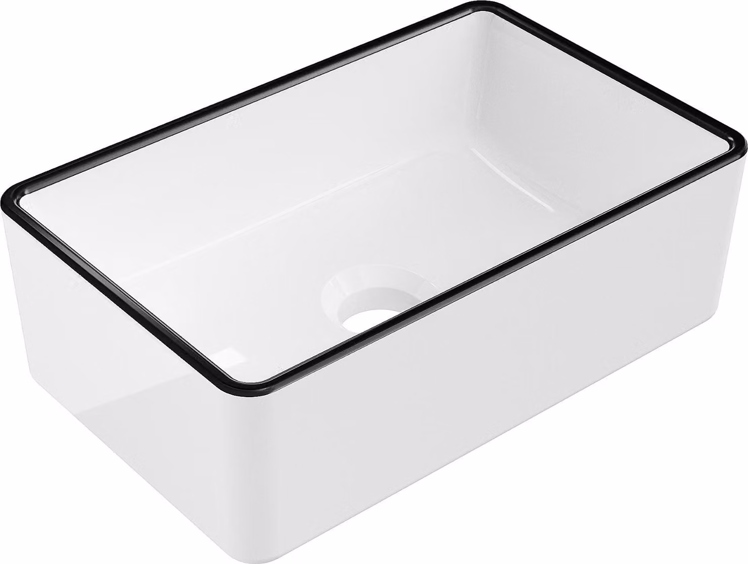 Mexen Nadia lavandino da appoggio 36 x 23 cm, bianco/nero bordo - 21613607