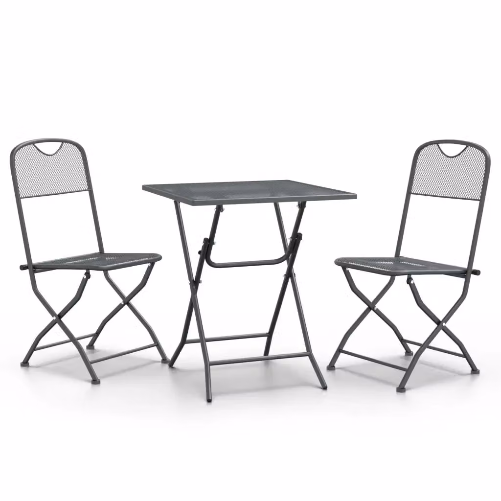Set da pranzo per giardino moderno vidaXL in acciaio verniciato antracite opaco – 2