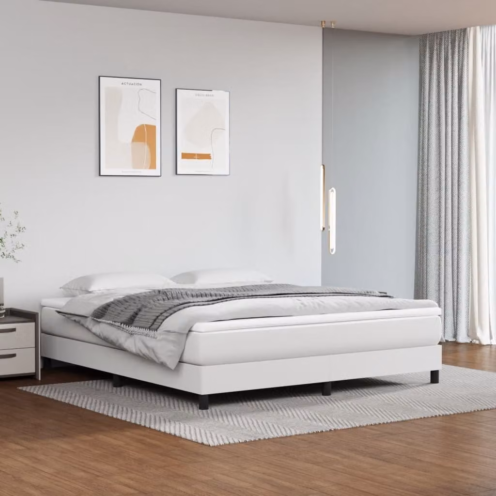 The Living Store Materasso a molle insacchettate bianco 160x200x20 cm in Pelle finta