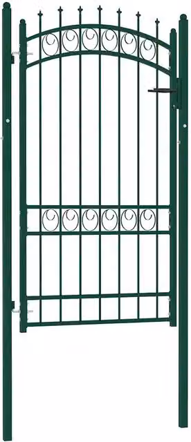 Cancello singolo a battente vidaXL in acciaio verde L: 104 cm, H: 134,5 cm