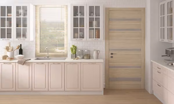 Mobile da cucina 340cm grigio / bianco traffico - laccato opaco bianco crema Mobile da cucina country house