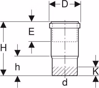 Geberit 372700161 PE presa lunga d315