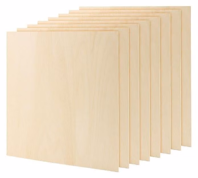 Pannello multistrato in legno, 30 x 30 x 0,2 cm - confezione da 8 pezzi - Resistente alla deformazione - Superficie liscia e lucida - Ideale per progetti fai-da-te - Legno resistente - Pannelli in legno