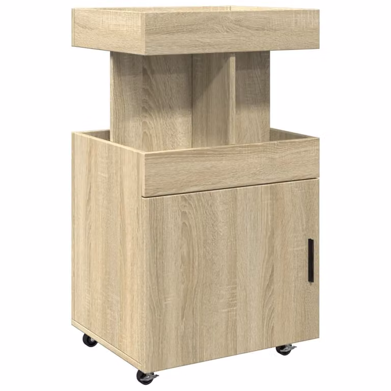 Carrello bar rovere Sonoma 50x41x89 cm Materiale a base di legno