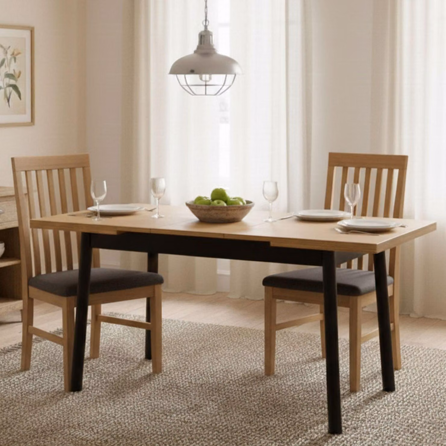 Dmora Tavolo Allungabile Pherkad 75x153x75h cm Nero, Allungabile 8 Posti